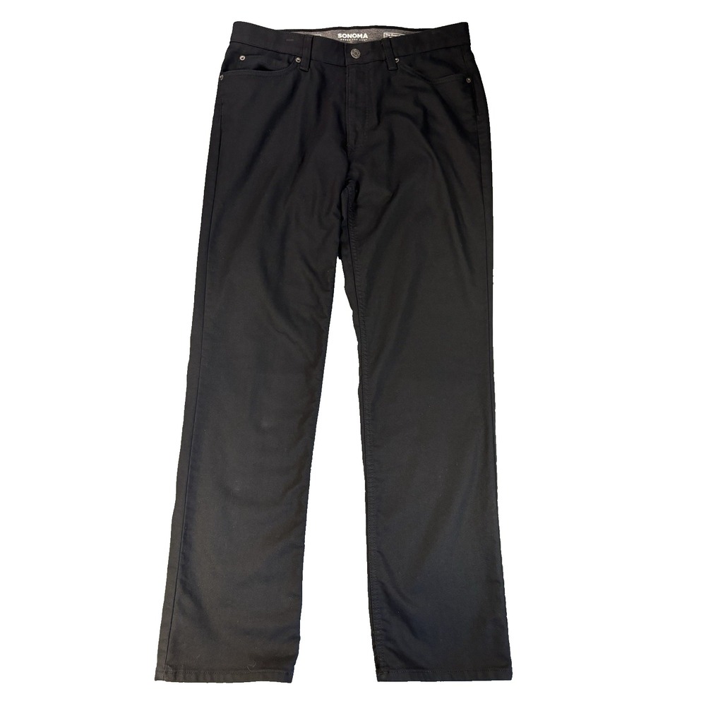 Sonoma Mens 33x32 Black Everyday Pants Chino Trousers Gorpcore Minimalist